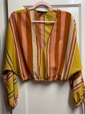 Forever 21 Stripes Boho Flowy Blouse